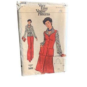 Vogue Pattern 8952 Womens Sewing Pattern Vest Shirt Skirt Pant Size 14 - uncut